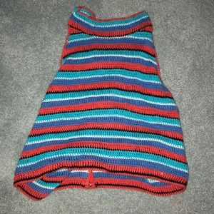 A crochet/knitted halter top